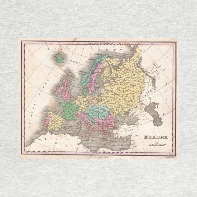 Vintage Map of Europe (1827) by Bravuramedia